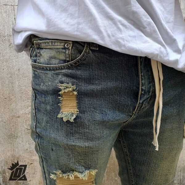 Skinny jeans destroy zipper Dark Indigo no 6