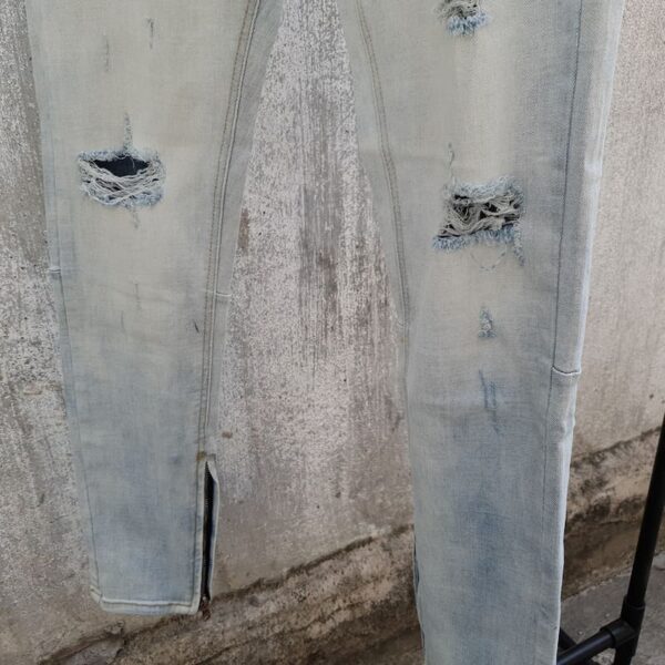 Skinny jeans destroy zipper grey white 4