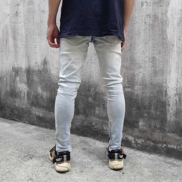 Skinny jeans destroy zipper grey white 8